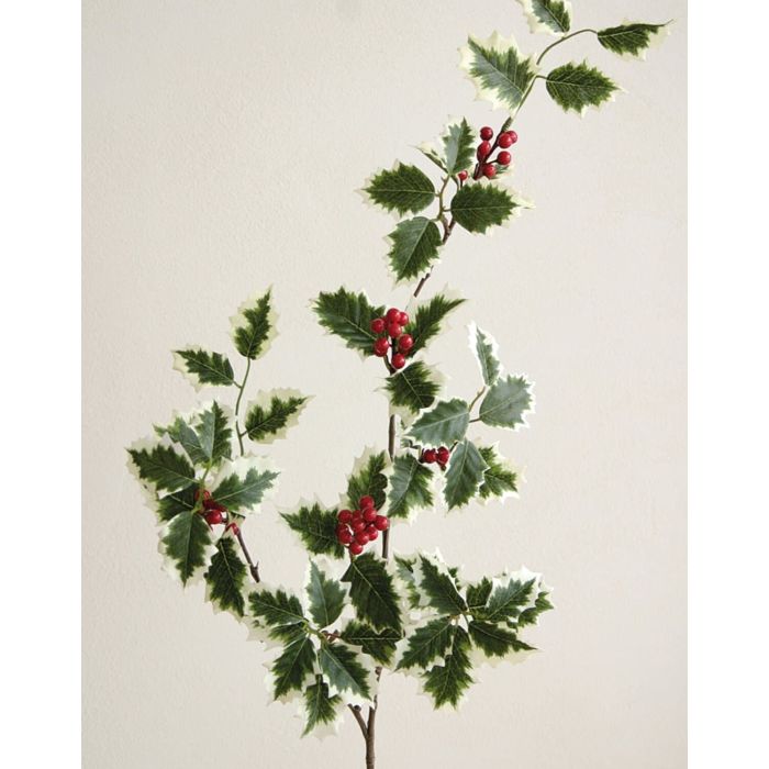 Branche De Gui Artificiel Avec Baies - Longueur 55 Cm - Décoration Verte Intérieure - Marque SAJAN - 9