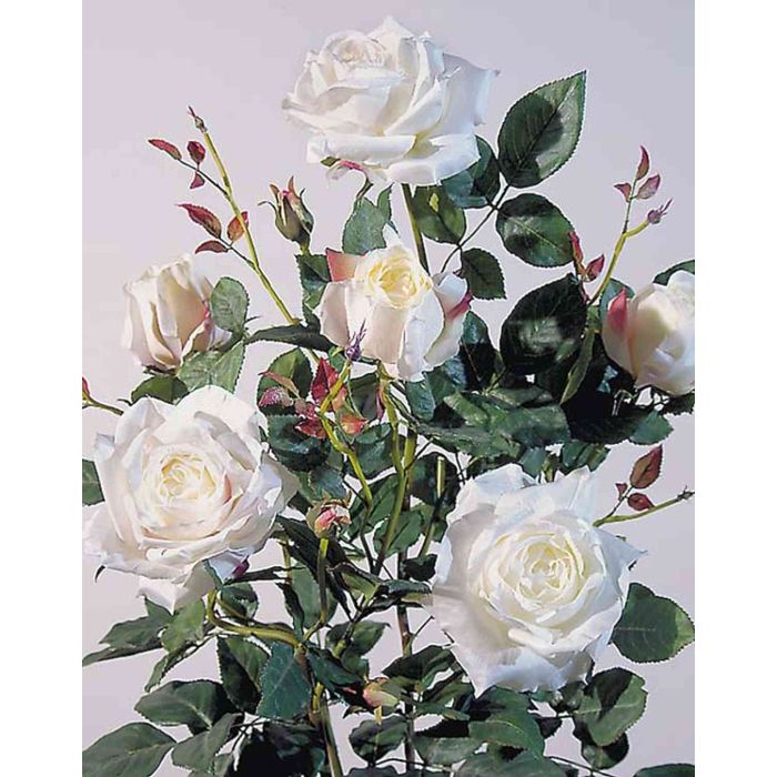 90cm Roses Acheter des Rosier en tissu JANNEKE sur piquet, blanc-rose, 90cm