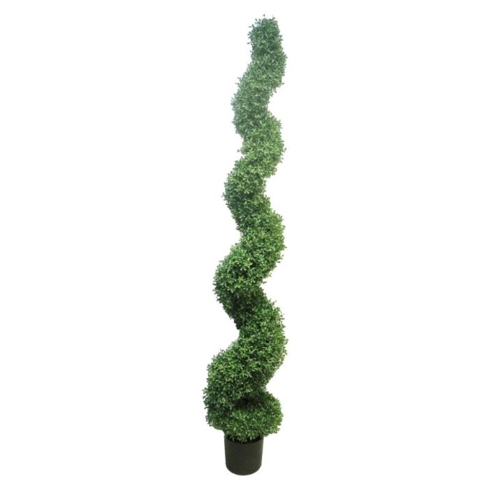 Buis Artificiel Spirale 1,5 M - Décoration Maison Et Bureau - Pot Inclus