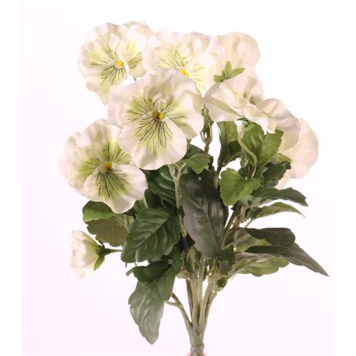 Acheter des Pensée artificielle HILDE, piquet, blanc-vert, 30cm, Ø8cm -  Fausses fleurs