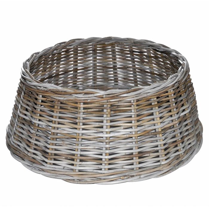 Cache-pied Pour Sapin De Noël En Rotin Naturel - Taille Moyenne 50x26 Cm, Idéal Pour Cacher Le Pot Et Les Câbles