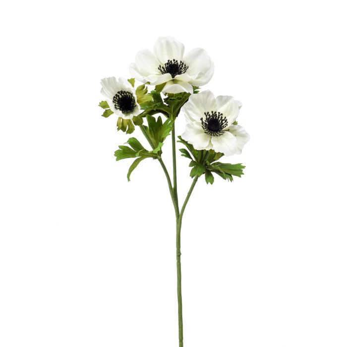 Acheter des Fleur en tissu Anémone RUBINA, blanc, 55cm