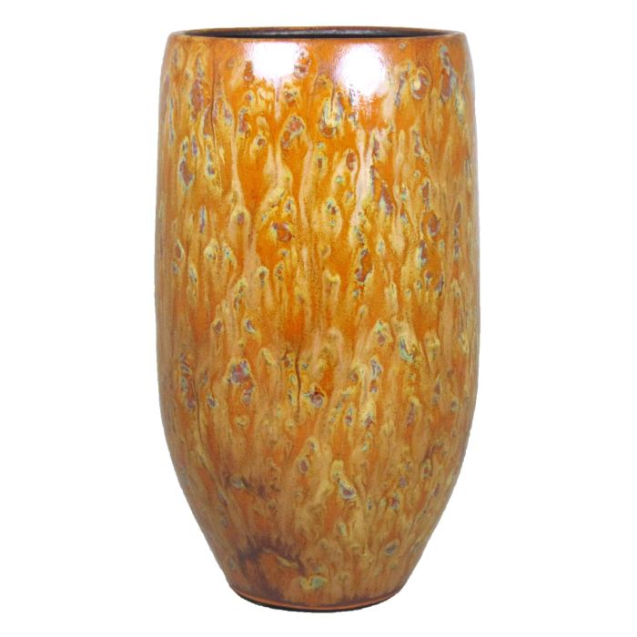 Vase verre moucheté aventurine inclusions de cuivre art déco