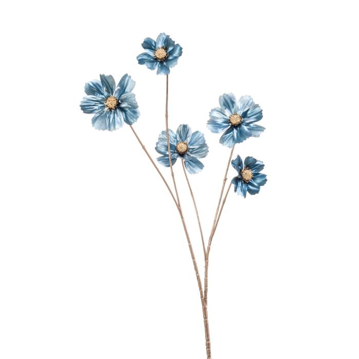 Acheter des Fausse fleur de cosmos FJELLA, bleu métallique, 70cm