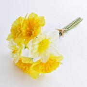 Faux Bouquet de narcisses LELA, jaune-blanc, 35cm, Ø20cm