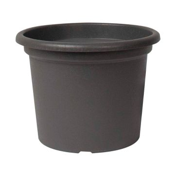 Pot de fleurs rond VENERA en plastique recyclé, avec des trous, anthracite, 23cm, Ø30cm