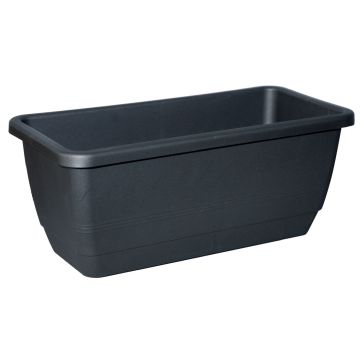 Bac à fleurs URMINA en plastique, avec des trous, anthracite, 49,5x19x16,5cm
