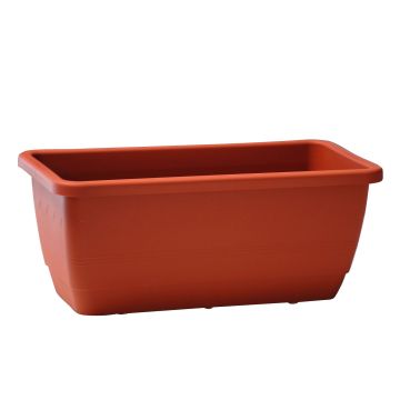 Bac à fleurs URMINA en plastique, avec des trous, terracotta, 59,5x19x16,5cm