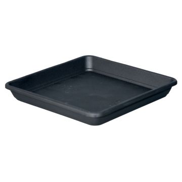 Soucoupe carrée pour cache-pot TOULA en plastique, anthracite, 36x36x6cm