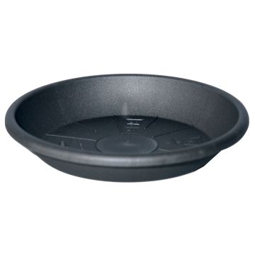 Soucoupe ronde pour cache-pot DONIKA en plastique, avec des trous, anthracite, 7cm, Ø52cm