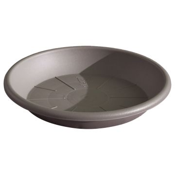 Soucoupe ronde pour cache-pot DONIKA en plastique, avec des trous, taupe, 4cm, Ø30cm