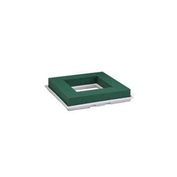 OASIS® Mousse florale humide en forme de couronne carrée ouverte dans une coupe en papier composite, vert, 27x27x4,5cm OASIS® Mousse florale humide en forme de couronne carrée ouverte dans une coupe en papier composite, vert, 27x27x4,5cm