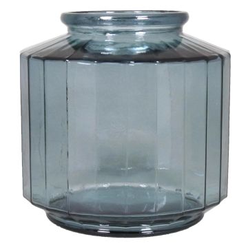 Vase en verre pour fleurs LOANA, transparent-bleu, 23cm, Ø23cm, 4L