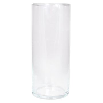 Vase à fleurs cylindrique SANYA OCEAN en verre, transparent, 30cm, Ø12,5cm