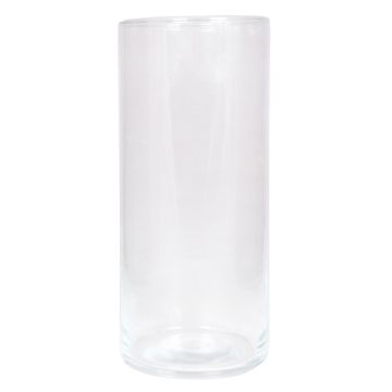 Vase à fleurs cylindrique SANYA OCEAN en verre, transparent, 25cm, Ø11,5cm