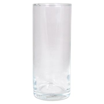Vase à fleurs cylindrique SANYA OCEAN en verre, transparent, 20cm, Ø8,5cm
