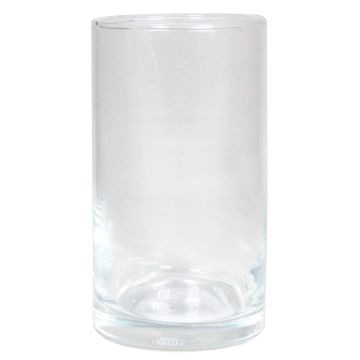 Vase à fleurs cylindrique SANYA OCEAN en verre, transparent, 15cm, Ø8,5cm