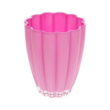Vase à fleurs en verre BEA, rose, 17cm, Ø14cm
