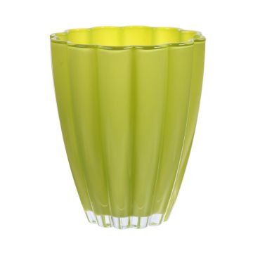 Vase à fleurs en verre BEA, vert pomme, 17cm, Ø14cm