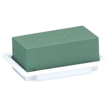 OASIS® Mousse florale humide rectangulaire pour des compositions florales, dans une coupe en papier composite, blanc-vert, 13x9x5cm OASIS® Mousse florale humide rectangulaire pour des compositions florales, dans une coupe en papier composite, blanc-vert, 13x9x5cm