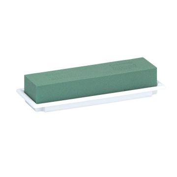 OASIS® Mousse florale humide rectangulaire pour des compositions florales, dans une coupe en papier composite, vert-blanc, 25x9x5cm OASIS® Mousse florale humide rectangulaire pour des compositions florales, dans une coupe en papier composite, vert-blanc, 25x9x5cm