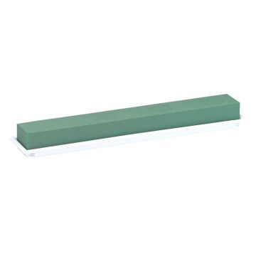 OASIS® Mousse florale humide rectangulaire pour des compositions florales, dans une coupe en papier composite, vert-blanc, 48x9x5cm OASIS® Mousse florale humide rectangulaire pour des compositions florales, dans une coupe en papier composite, vert-blanc, 48x9x5cm