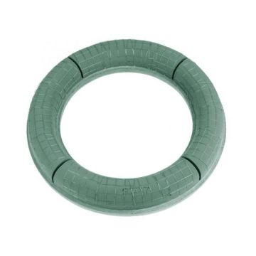 OASIS® Mousse florale humide en forme de couronne , fond en mousse rigide ECObase, grille métallique, vert, 9cm, Ø52cm OASIS® Mousse florale humide en forme de couronne , fond en mousse rigide ECObase, grille métallique, vert, 9cm, Ø52cm