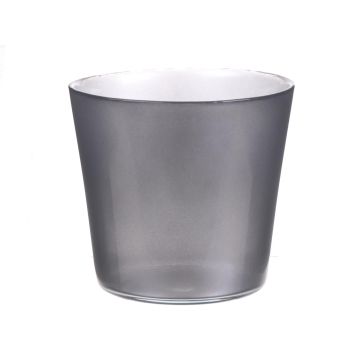 Pot à plantes ALENA SHINY, verre, argent brillant, 9,5cm, Ø11,5cm Pot à plantes ALENA SHINY, verre, argent brillant, 9,5cm, Ø11,5cm
