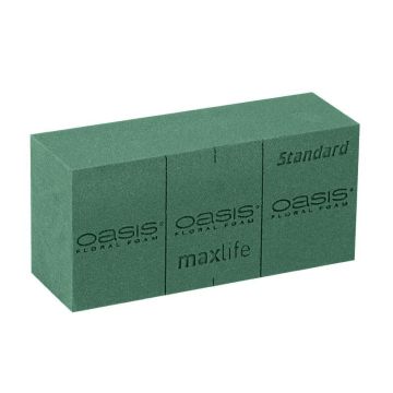 OASIS® Standard Maxlife Brique de mousse florale humide avec des lignes de découpe, vert, 23x11x7,5cm OASIS® Standard Maxlife Brique de mousse florale humide avec des lignes de découpe, vert, 23x11x7,5cm
