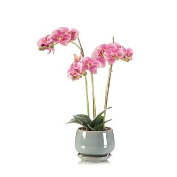 Orchidée Phalaenopsis artificielle JOLANA dans un pot en céramique, rose, 45 cm