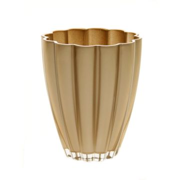 Vase à fleurs en verre BEA, or métallique, 17cm, Ø14cm