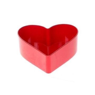 Coupe décorative en forme de cœur HAVIN en plastique, rouge, 15x15x7cm