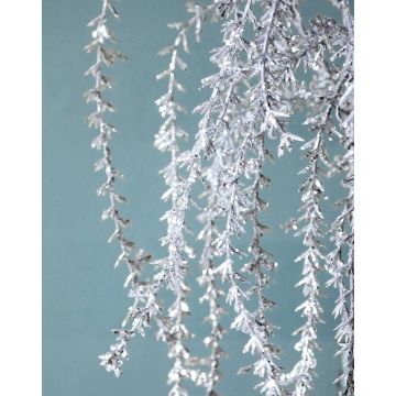 Branche artificielle de Rhipsalis HASAN, paillettes, argenté, 120cm