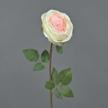 Rose en tissu THYRI, crème-rose, 65cm