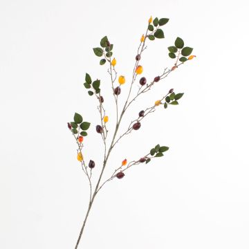 Branche de cynorrhodon artificielle RAMIN, fruits, rouge-orange, 95cm