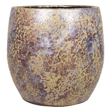 Pot en céramique au style rétro MAGO, aspect balayage, or, 17cm, Ø19cm