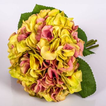 Bouquet de hortensias artificiels KLARA, vert-rose, 30cm, Ø18cm