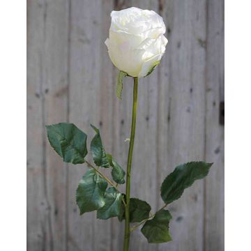 Rose artificielle OPHELIE, crème-rose, 85cm, Ø7cm