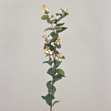 Branche de symphorine artificielle NERINA, baies, apricot-crème, 95cm