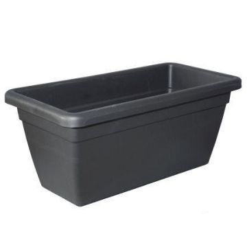 Bac à fleurs TOULA en plastique, avec des trous, anthracite, 99x45x40cm