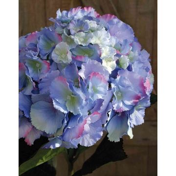 Hortensia en tissu ANGELINA, bleu-violet, 70cm, Ø 23cm