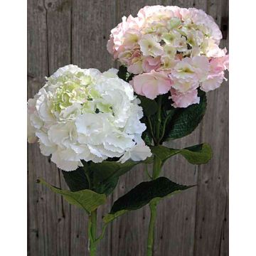 Hortensia en tissu ANGELINA, rose-vert, 70cm, Ø 23cm