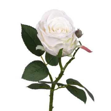 Rose en soie VRONI, blanc, 30cm, Ø6cm