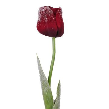 Tulipe artificielle PILVI, givré, rouge foncé, 65cm, Ø5cm