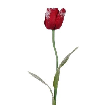 Tulipe artificielle PILVI, givré, rouge, 65cm, Ø5cm