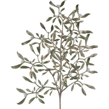 Branche artificielle Gui PLAVIR avec des baies, or-vert, 55cm