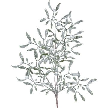 Branche artificielle Gui PLAVIR avec des baies, givré, blanc-vert, 55cm