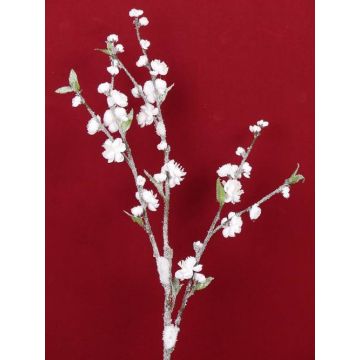 Fausse branche de fleurs de pêcher NANTA, neige, blanc, 100cm