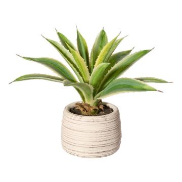 Plante succulente artificielle Agave americana TRILDON en pot en ciment, vert-jaune, 25cm Plante succulente artificielle Agave americana TRILDON en pot en ciment, vert-jaune, 25cm