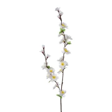 Branche artificielle de cerisier du Japon SLORIX avec des fleurs, blanc, 85cm